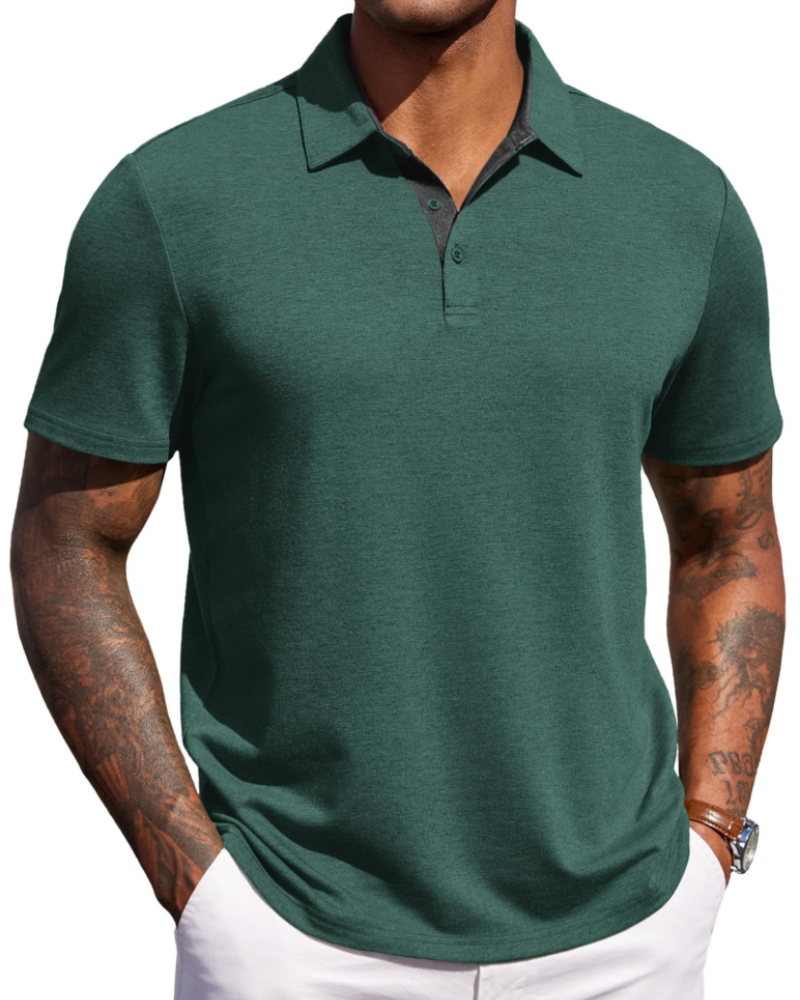 Maxime Men's Polo – Short Sleeve Breathable Polo, Elegant Golf & Casual Style
