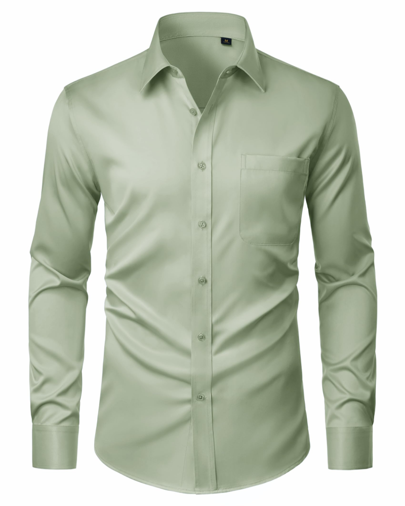 David Men's Shirt – Stretch, Stain-Resistant, Wrinkle-Free, Long-Sleeve Shirt