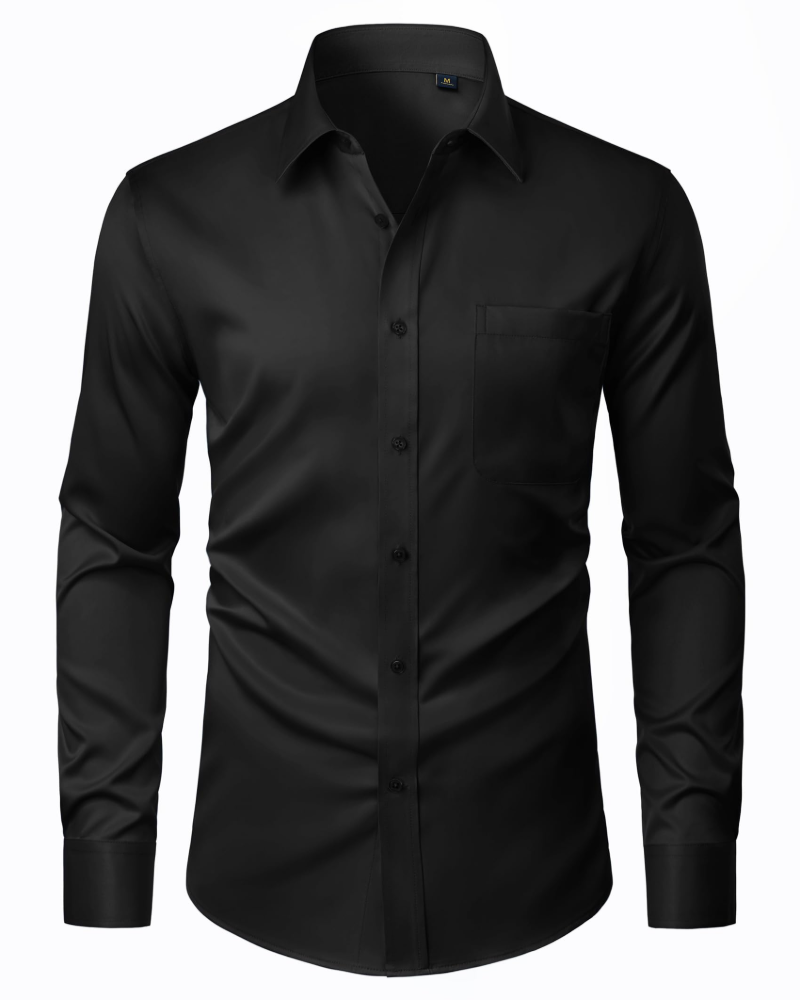 David Men's Shirt – Stretch, Stain-Resistant, Wrinkle-Free, Long-Sleeve Shirt