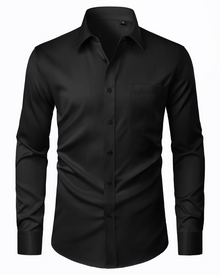 David Men's Shirt – Stretch, Stain-Resistant, Wrinkle-Free, Long-Sleeve Shirt