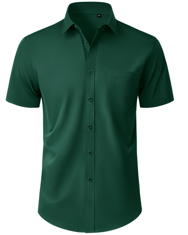 Thomas Men's Shirt – Short Sleeve Wrinkle-Free Shirt, Regular Fit & Pocket