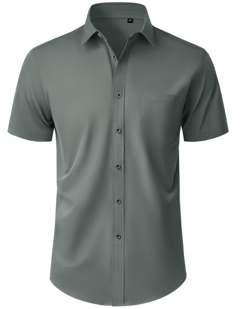 Thomas Men's Shirt – Short Sleeve Wrinkle-Free Shirt, Regular Fit & Pocket