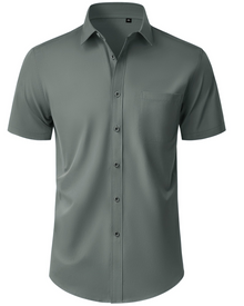 Thomas Men's Shirt – Short Sleeve Wrinkle-Free Shirt, Regular Fit & Pocket