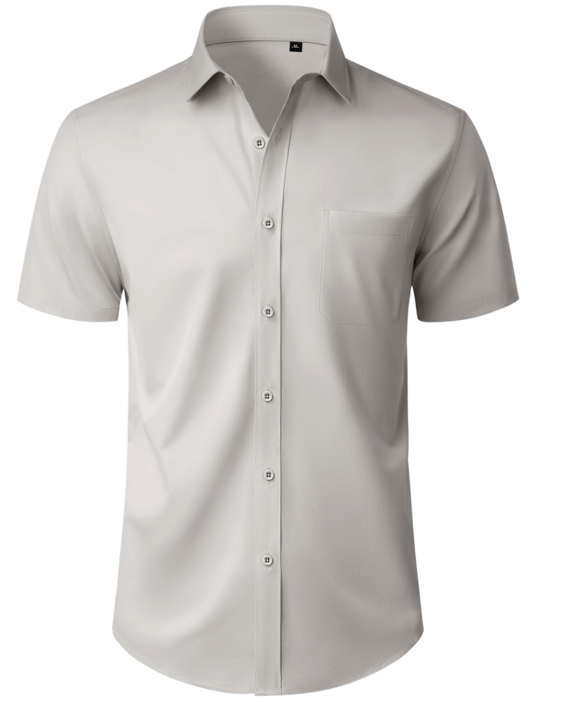 Thomas Men's Shirt – Short Sleeve Wrinkle-Free Shirt, Regular Fit & Pocket