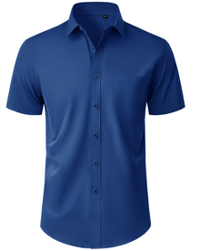 Thomas Men's Shirt – Short Sleeve Wrinkle-Free Shirt, Regular Fit & Pocket