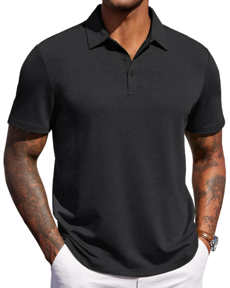 Maxime Men's Polo – Short Sleeve Breathable Polo, Elegant Golf & Casual Style