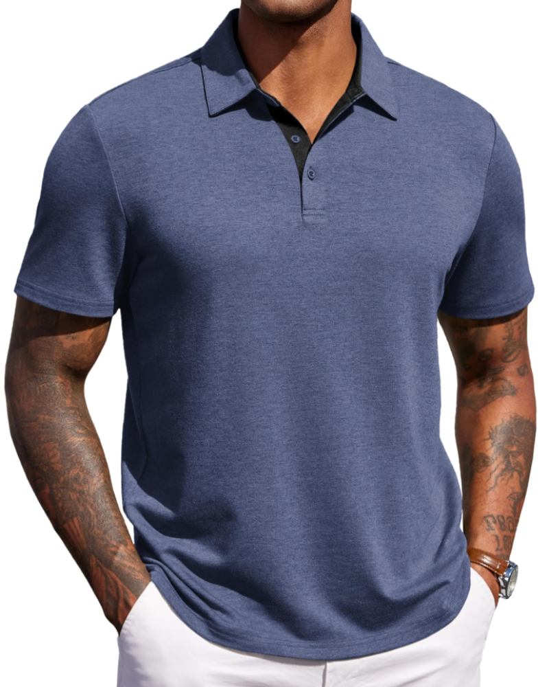 Maxime Men's Polo – Short Sleeve Breathable Polo, Elegant Golf & Casual Style