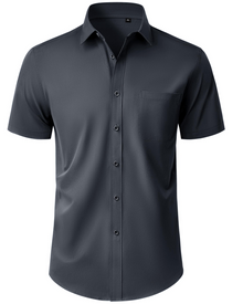 Thomas Men's Shirt – Short Sleeve Wrinkle-Free Shirt, Regular Fit & Pocket