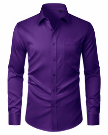 David Men's Shirt – Stretch, Stain-Resistant, Wrinkle-Free, Long-Sleeve Shirt