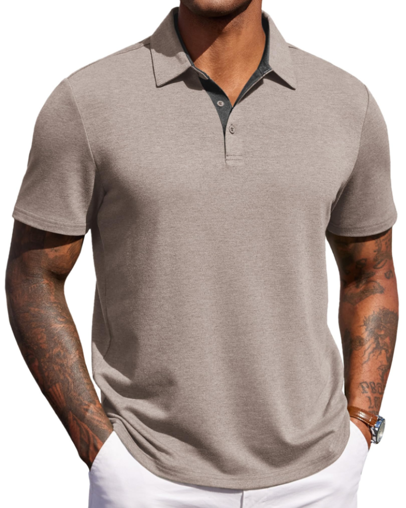 Maxime Men's Polo – Short Sleeve Breathable Polo, Elegant Golf & Casual Style