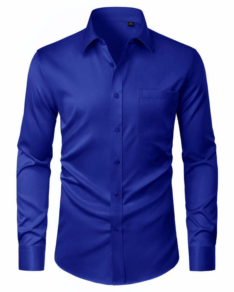 David Men's Shirt – Stretch, Stain-Resistant, Wrinkle-Free, Long-Sleeve Shirt
