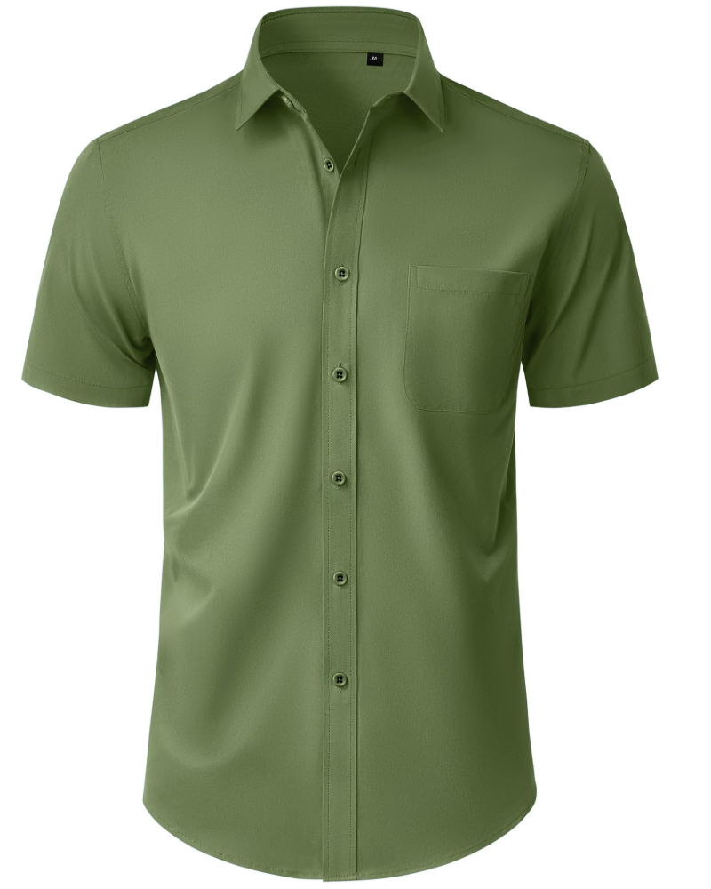 Thomas Men's Shirt – Short Sleeve Wrinkle-Free Shirt, Regular Fit & Pocket