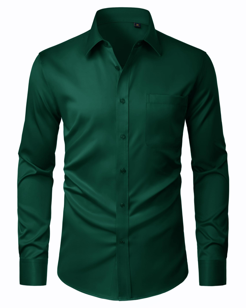 David Men's Shirt – Stretch, Stain-Resistant, Wrinkle-Free, Long-Sleeve Shirt