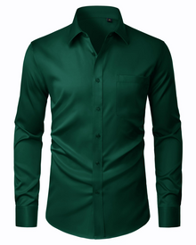 David Men's Shirt – Stretch, Stain-Resistant, Wrinkle-Free, Long-Sleeve Shirt