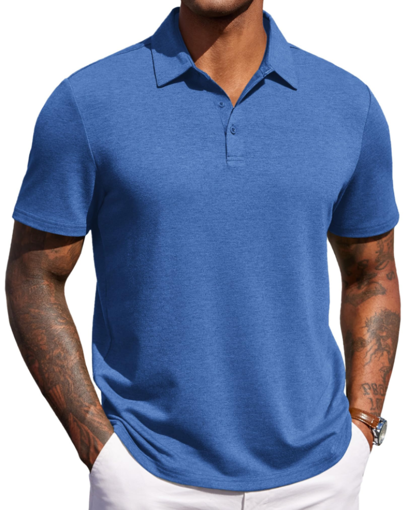 Maxime Men's Polo – Short Sleeve Breathable Polo, Elegant Golf & Casual Style