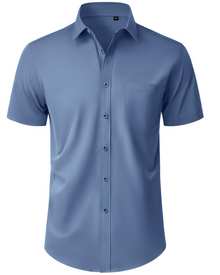Thomas Men's Shirt – Short Sleeve Wrinkle-Free Shirt, Regular Fit & Pocket