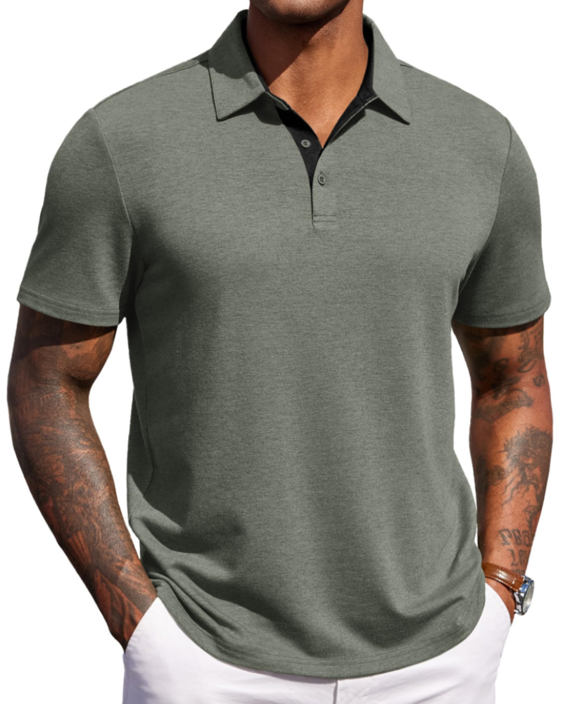 Maxime Men's Polo – Short Sleeve Breathable Polo, Elegant Golf & Casual Style