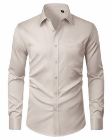 David Men's Shirt – Stretch, Stain-Resistant, Wrinkle-Free, Long-Sleeve Shirt