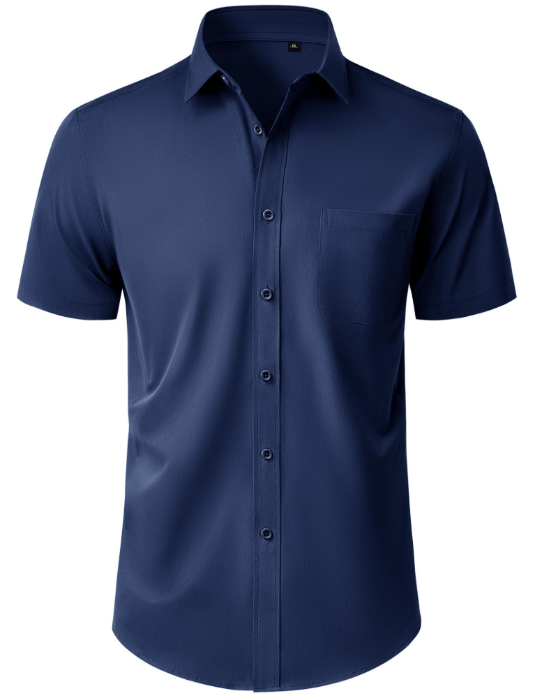 Thomas Men's Shirt – Short Sleeve Wrinkle-Free Shirt, Regular Fit & Pocket