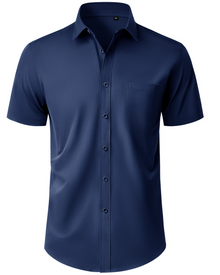 Thomas Men's Shirt – Short Sleeve Wrinkle-Free Shirt, Regular Fit & Pocket