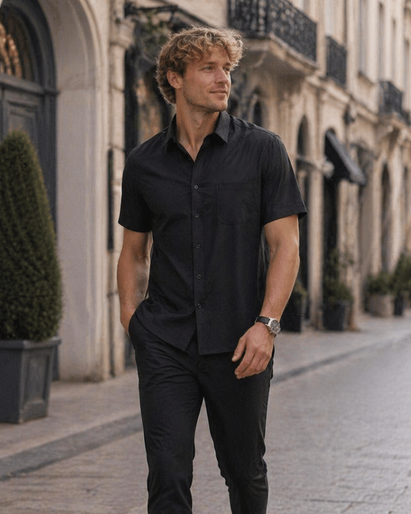 Thomas Men's Shirt – Short Sleeve Wrinkle-Free Shirt, Regular Fit & Pocket