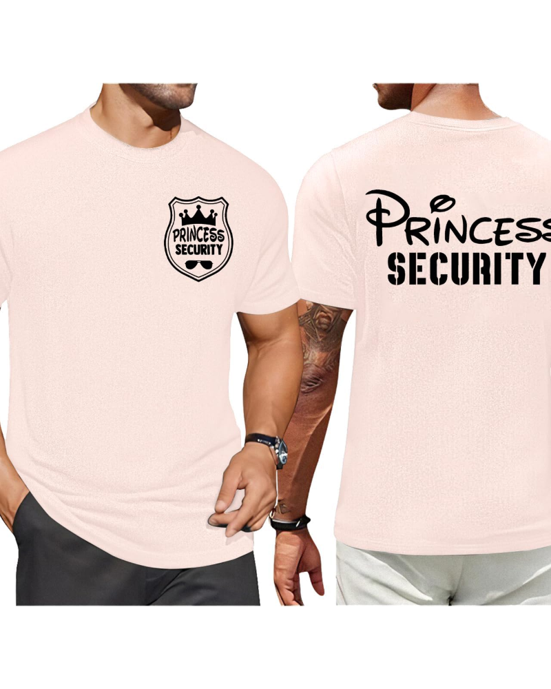 Max Men's T-Shirt – Humorous Princess Security Tee, Casual Stretch Cotton