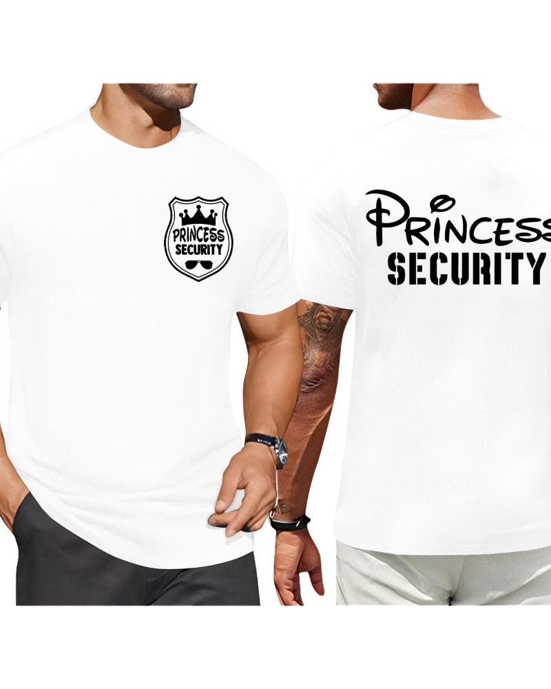 Max Men's T-Shirt – Humorous Princess Security Tee, Casual Stretch Cotton