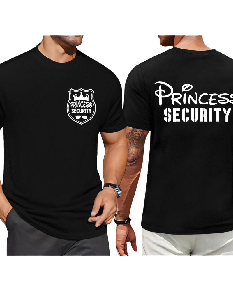 Max Men's T-Shirt – Humorous Princess Security Tee, Casual Stretch Cotton