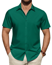 Julius Men's Shirt – Stretch Short-Sleeve Stain-Resistant Shirt with Business Style