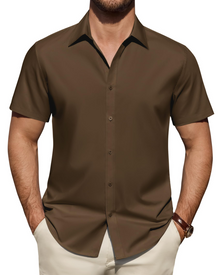 Julius Men's Shirt – Stretch Short-Sleeve Stain-Resistant Shirt with Business Style