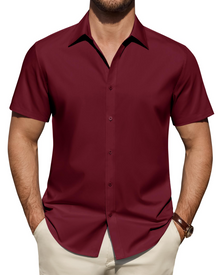Julius Men's Shirt – Stretch Short-Sleeve Stain-Resistant Shirt with Business Style