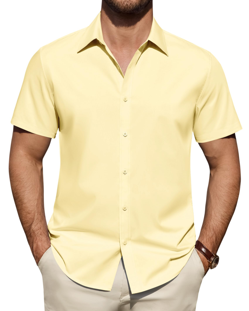 Julius Men's Shirt – Stretch Short-Sleeve Stain-Resistant Shirt with Business Style