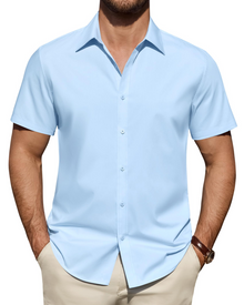 Julius Men's Shirt – Stretch Short-Sleeve Stain-Resistant Shirt with Business Style