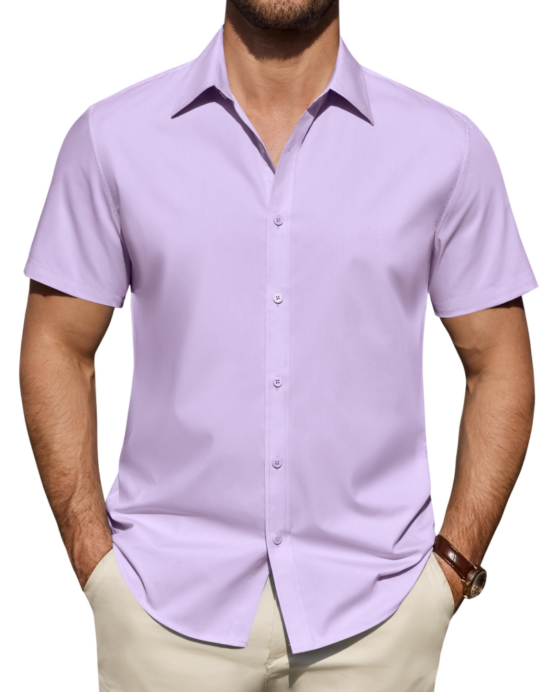 Julius Men's Shirt – Stretch Short-Sleeve Stain-Resistant Shirt with Business Style