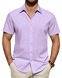 Julius Men's Shirt – Stretch Short-Sleeve Stain-Resistant Shirt with Business Style