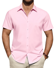Julius Men's Shirt – Stretch Short-Sleeve Stain-Resistant Shirt with Business Style