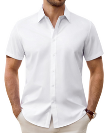 Julius Men's Shirt – Stretch Short-Sleeve Stain-Resistant Shirt with Business Style