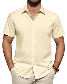 Julius Men's Shirt – Stretch Short-Sleeve Stain-Resistant Shirt with Business Style