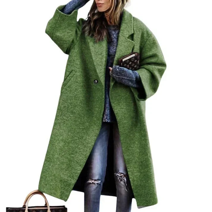 Yatra Long Coat Woman – Elegant Cross Closure & Adjustable Waist Belt