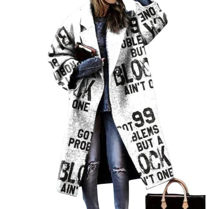 Yatra Long Coat Woman – Elegant Cross Closure & Adjustable Waist Belt