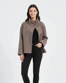 Natalia Short Coat for Women – Classic Double-Breasted, Fitted Cut & Elegant Style