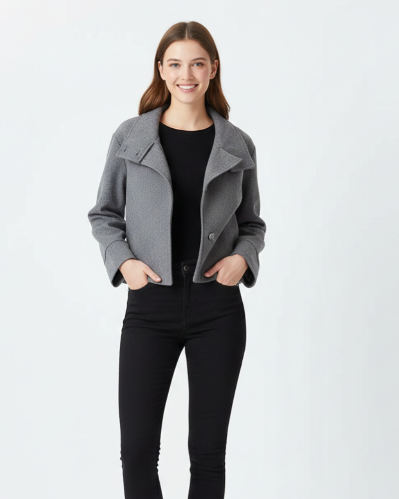 Natalia Short Coat for Women – Classic Double-Breasted, Fitted Cut & Elegant Style