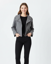 Natalia Short Coat for Women – Classic Double-Breasted, Fitted Cut & Elegant Style