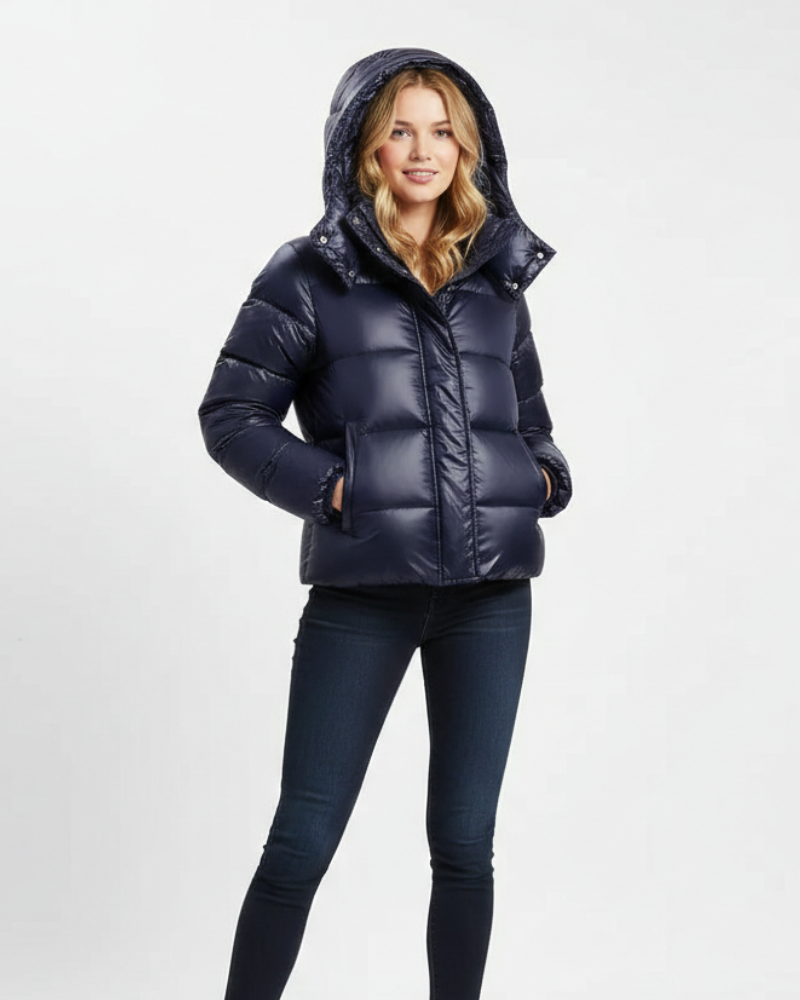 Natalie Women's Hooded Down Jacket – Loose Fit, Puffy Design & Winter Warmth