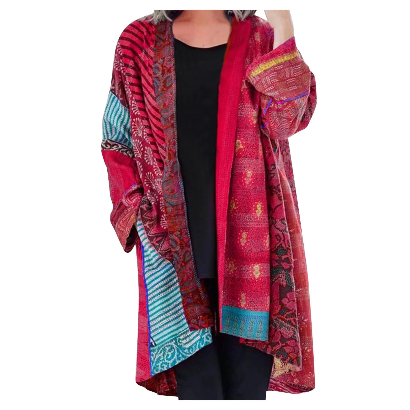 Noeh Pull Patchwork Vintage Woman – Soft and Breathable Knit with Warm Casual Fit