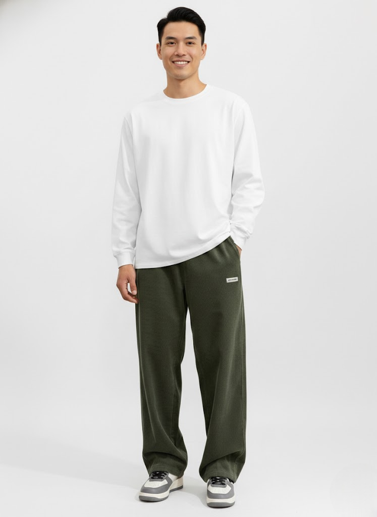 Noahry Men's Corduroy Pants Loose Fit – Straight Cut, Comfort & Streetwear Style
