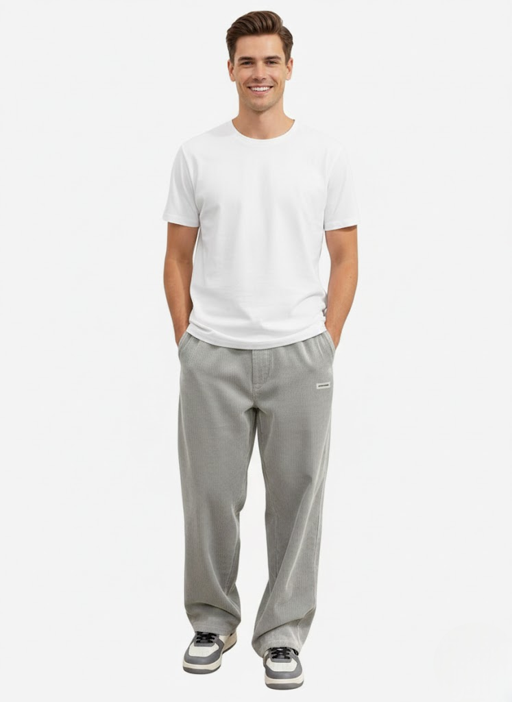 Noahry Men's Corduroy Pants Loose Fit – Straight Cut, Comfort & Streetwear Style