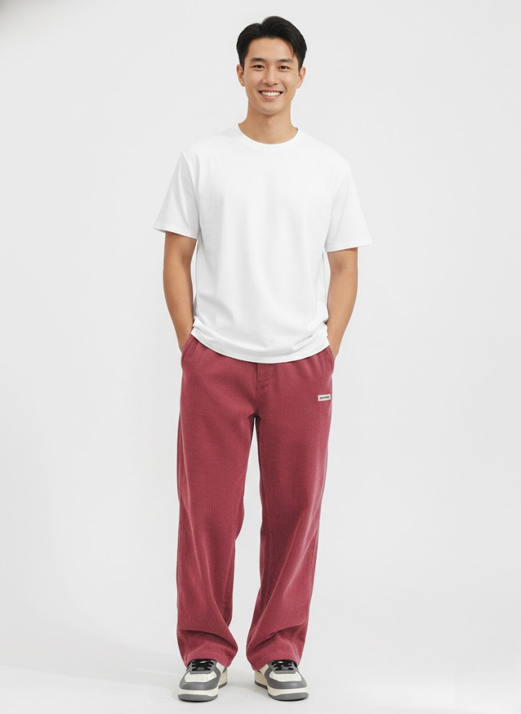 Noahry Men's Corduroy Pants Loose Fit – Straight Cut, Comfort & Streetwear Style