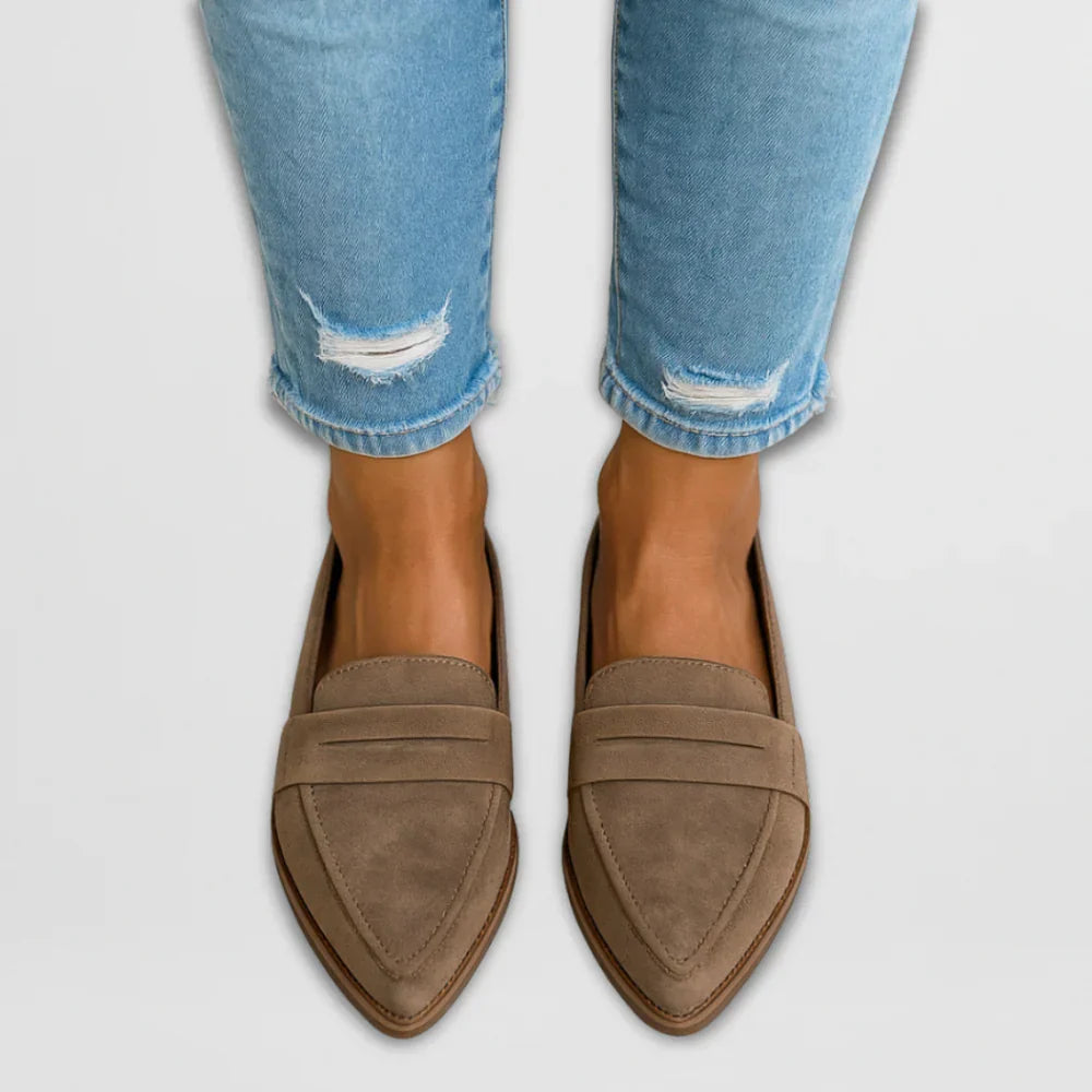 Nora Moccasins Women – Elegant Suede Shoes with Pointed Toe & Versatile Style