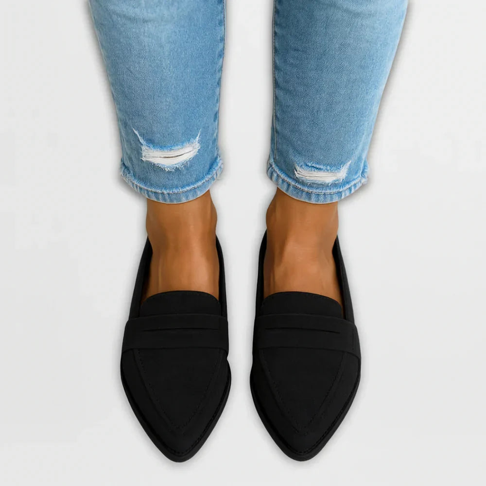Nora Moccasins Women – Elegant Suede Shoes with Pointed Toe & Versatile Style